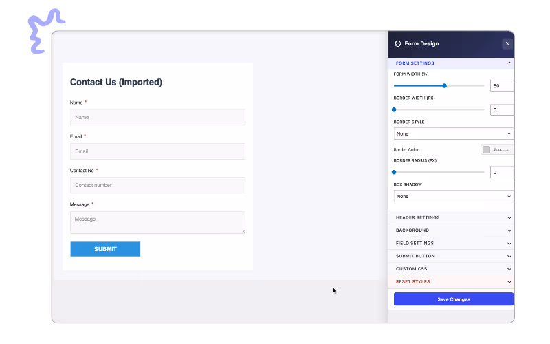 Lead Form Builder Live Editor