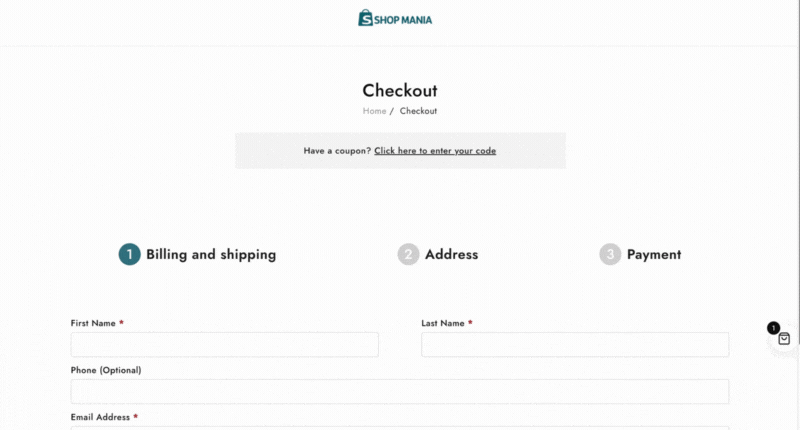 "Conversion-optimized multi-step checkout page design for WordPress