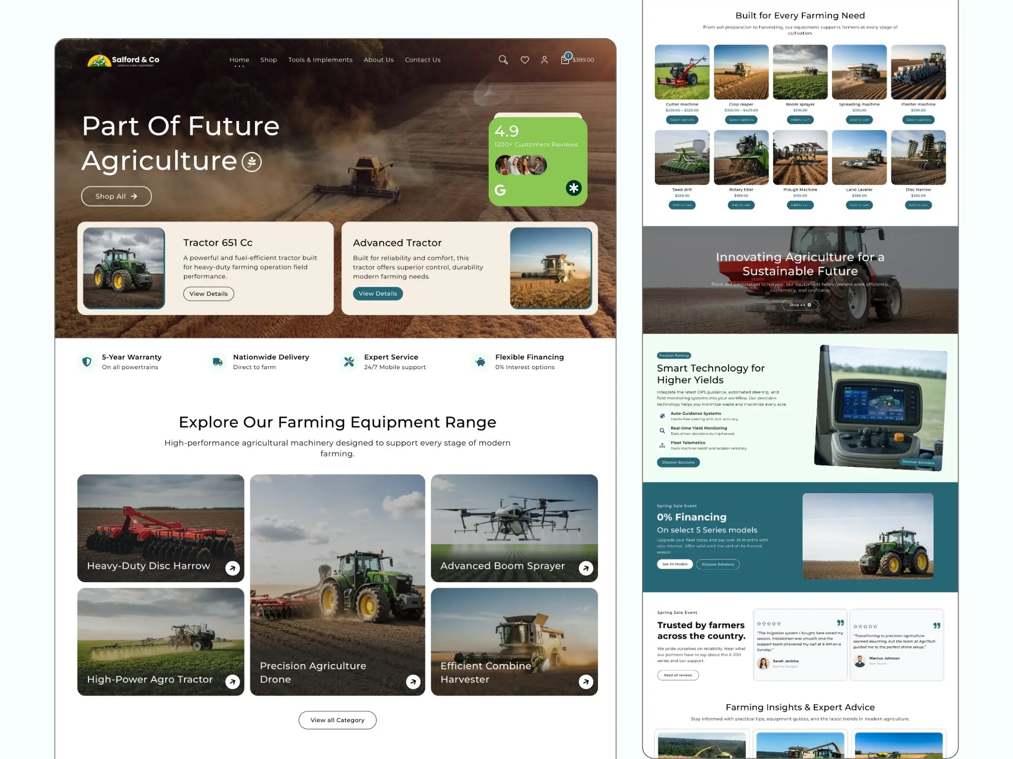 agriculture equipment website template for WordPress