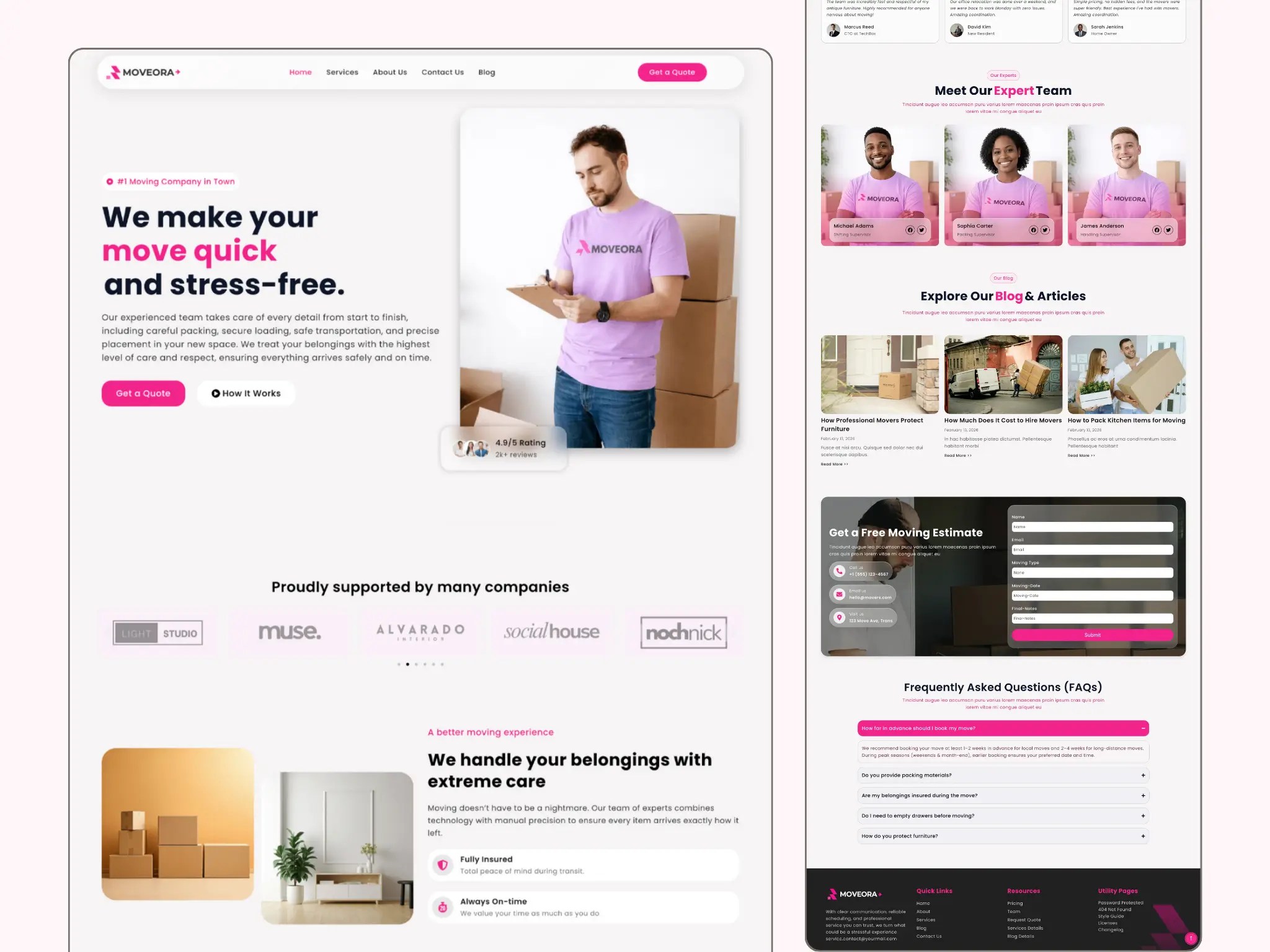 Professional movers and packers WordPress theme