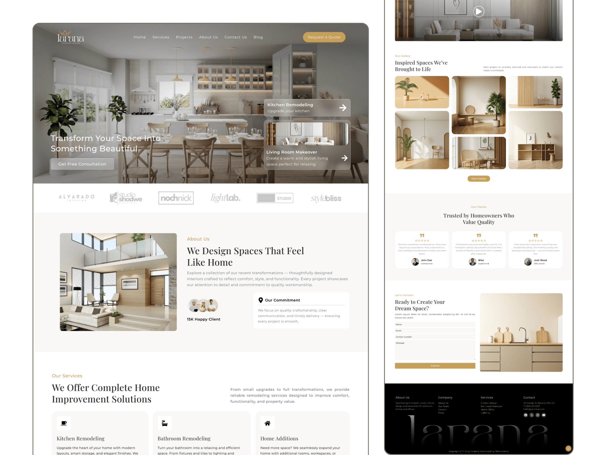 Interior design website Template