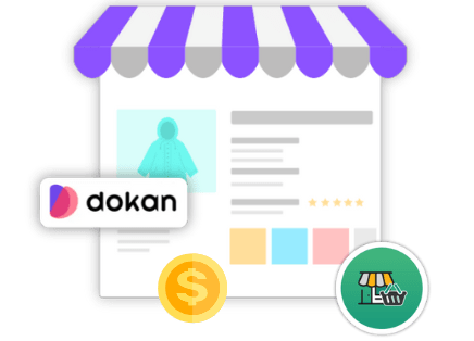 Multi-vendor marketplace dashboard compatibility icon for Dokan or WCFM in Shop Mania.