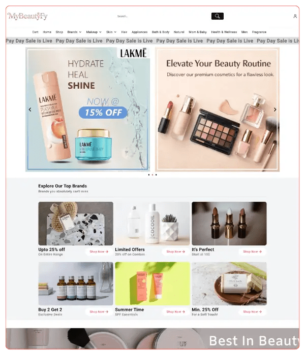 MyBeautyfy beauty store using Shop Mania variation swatches