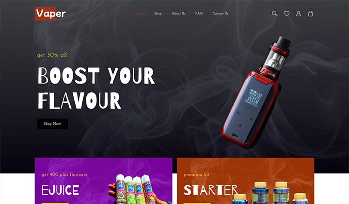 Vape Shop Website Template