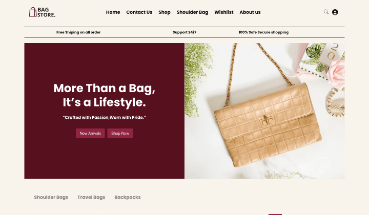 Vayu Bag Website