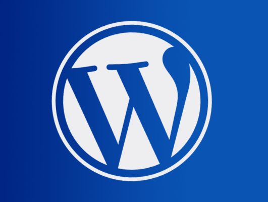 WordPress Logo With Blue Gradient Background